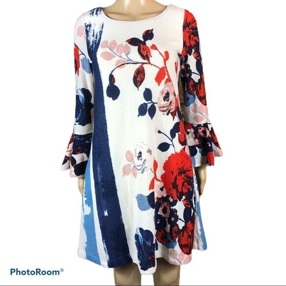 Anthropologie Dresses & Skirts - MAEVE Anthropologie floral bell sleeve sweater dress